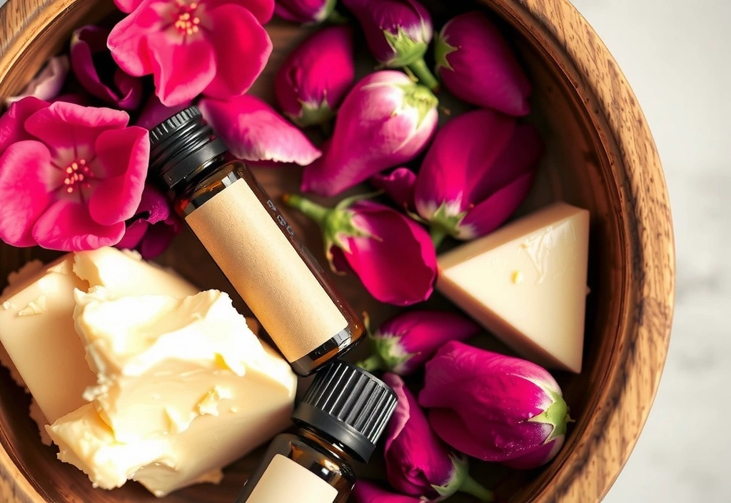 Natural skincare ingredients in a bowl